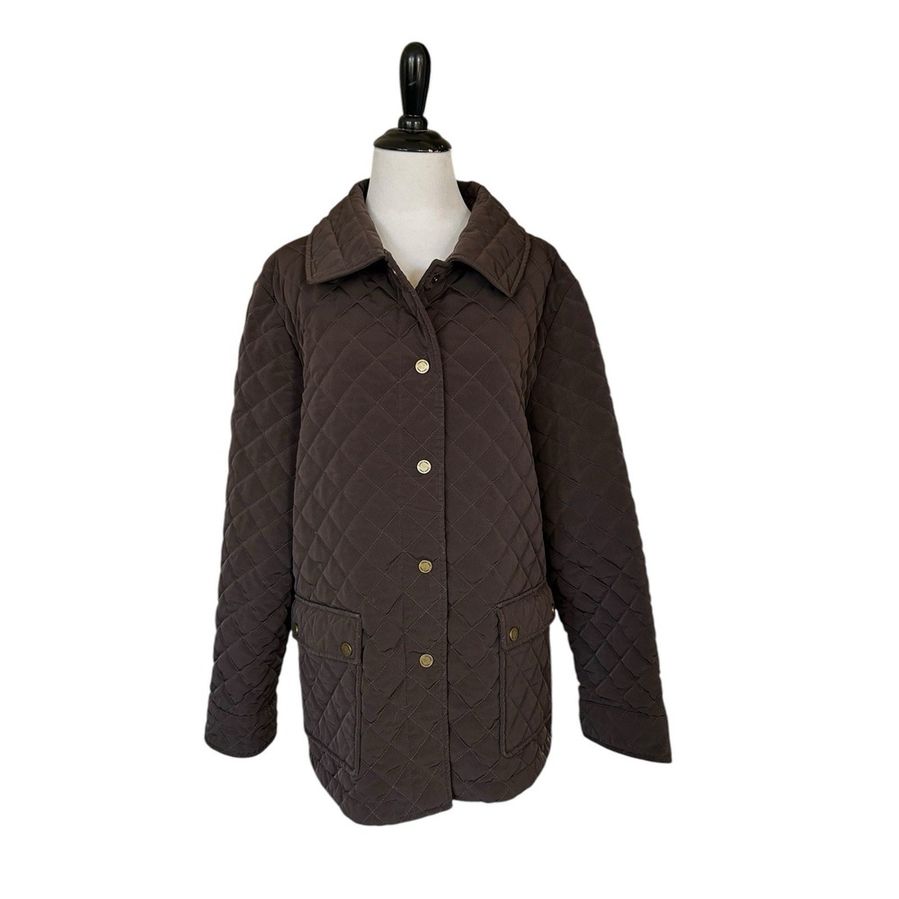 Calvin Klein Womens Brown Quilted Insulated Jacket Designer See Measurments